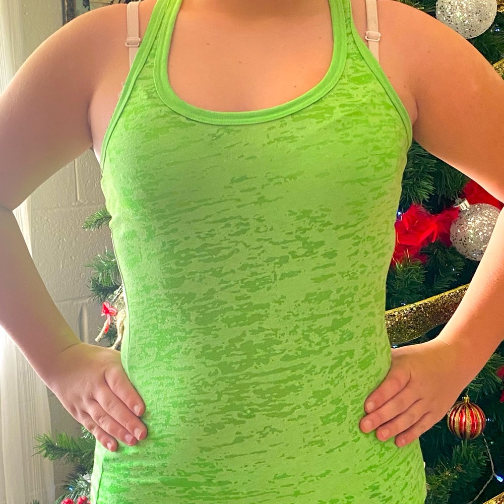 Lime green racer back